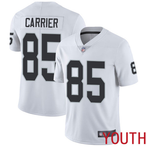 Oakland Raiders Limited White Youth Derek Carrier Road Jersey NFL Football #85 Vapor Untouchable Jersey->oakland raiders->NFL Jersey